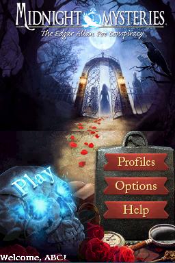 Midnight Mysteries - The Edgar Allan Poe Conspiracy — Title screen
