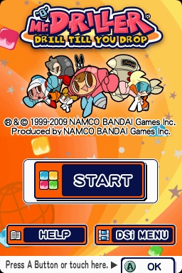 Mr. Driller - Drill Till You Drop — Title screen