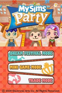 MySims - Party — Title screen