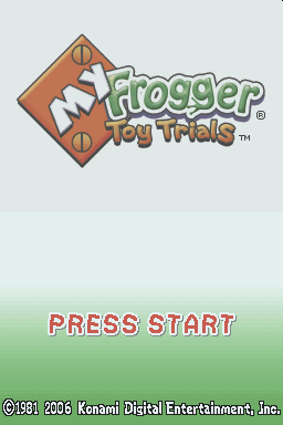 My Frogger Toy Trials — Title screen