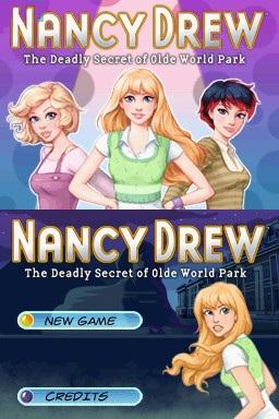 Nancy Drew - The Deadly Secret Of Olde World Park — Title screen