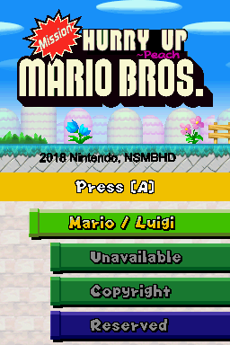 New Super Mario Bros : Hurry Up Mario Bros — Title screen