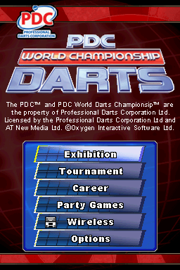 PDC World Championship Darts - The Official Video Game — Title screen