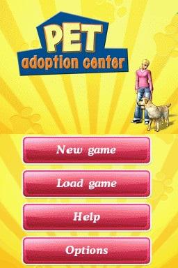 Pet Adoption Center — Title screen
