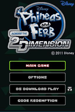 Phineas and Ferb - Across the 2nd Dimension — Title screen