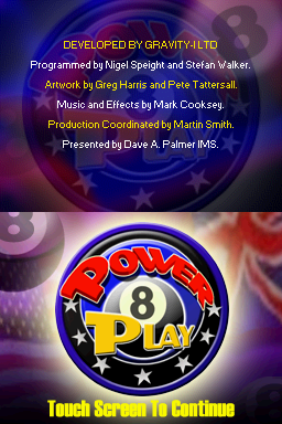 Power Play Pool — Title screen
