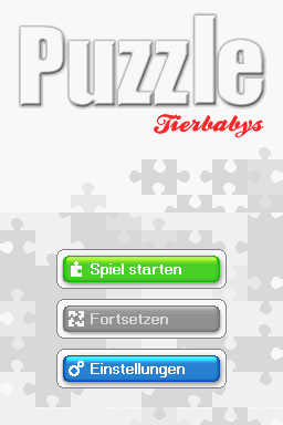 Puzzle Baby Animals — Title screen
