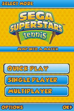 Sega Superstars Tennis — Title screen