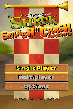 Shrek Smash n' Crash Racing — Title screen