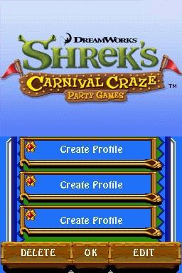 Shrek's Carnival Craze : Party Games — Title screen