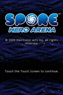 Spore Hero Arena — Title screen