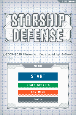 Starship Defense — Title screen