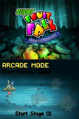 Super Fruit Fall — Title screen