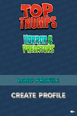 Top Trumps - Horror & Predators — Title screen