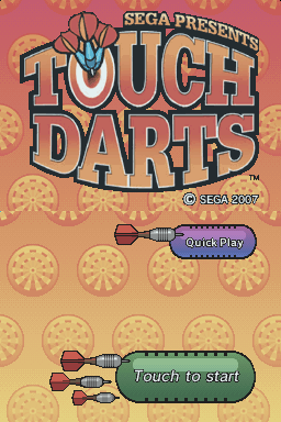 Touch Darts — Title screen