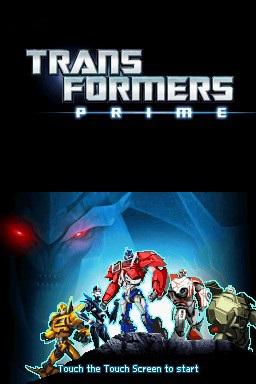 Transformers Prime - The Game — Title screen