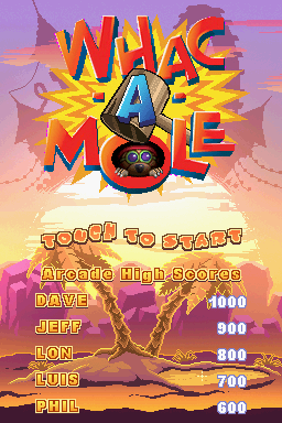 Whac-a-mole — Title screen