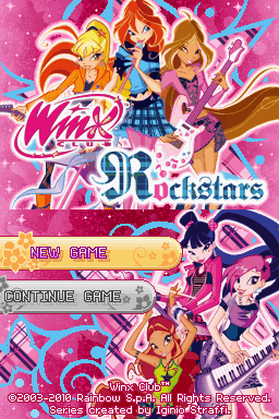 Winx Club Rockstars — Title screen