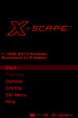 X-Scape — Title screen