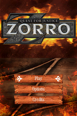Zorro : Quest for Justice — Title screen