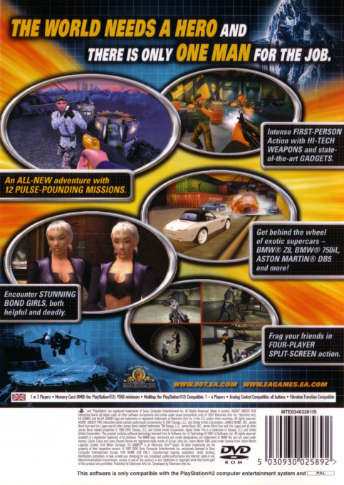 007 : Agent Under Fire — Box back