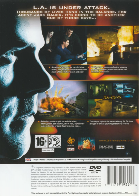 24 : The Game — Box back