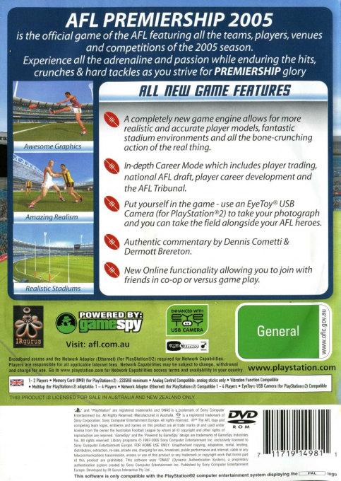 AFL Premiership 2005 — Box back