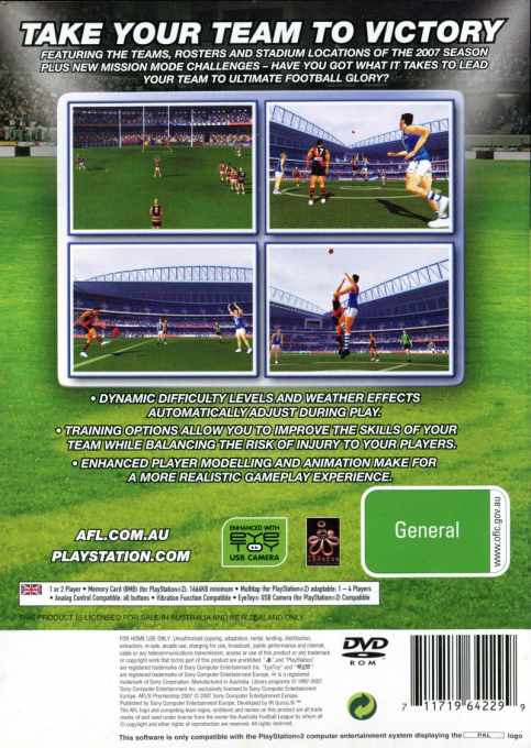 AFL Premiership 2007 — Box back