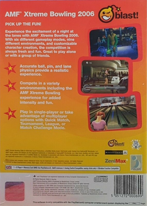 AMF Xtreme Bowling 2006 — Box back