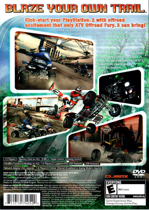ATV Offroad Fury 3 — Box back