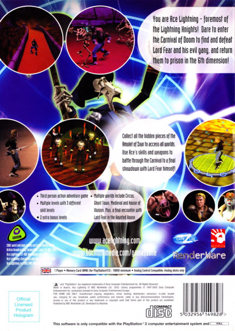 Ace Lightning — Box back