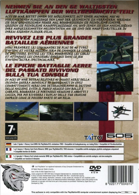 Aces of War — Box back