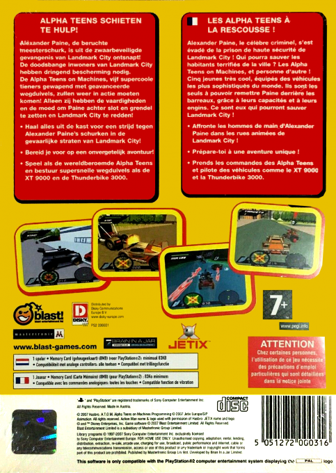 Action Man A.T.O.M. : Alpha Teens on Machines — Box back
