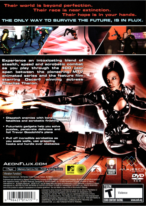 Aeon Flux — Box back