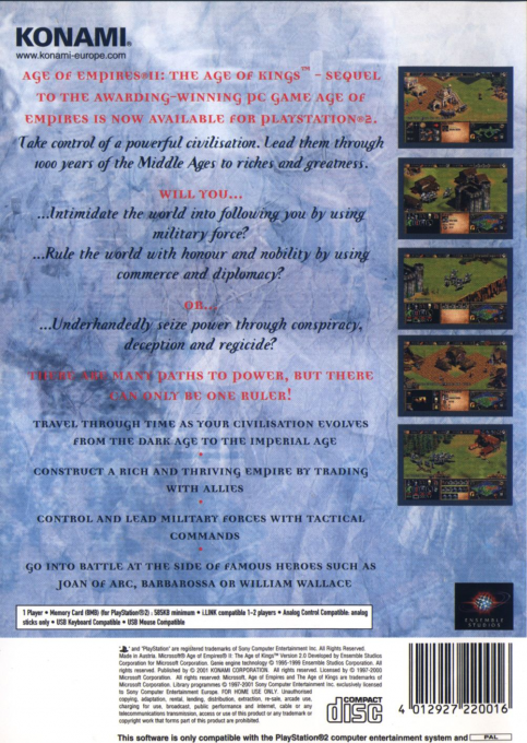 Age of Empires II : The Age of Kings — Box back