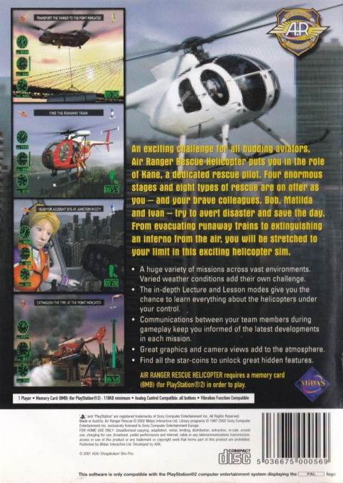 Air Ranger : Rescue Helicopter — Box back