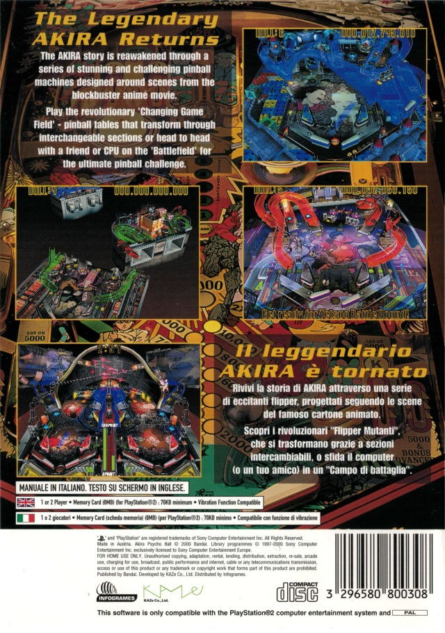 Akira Psycho Ball — Box back