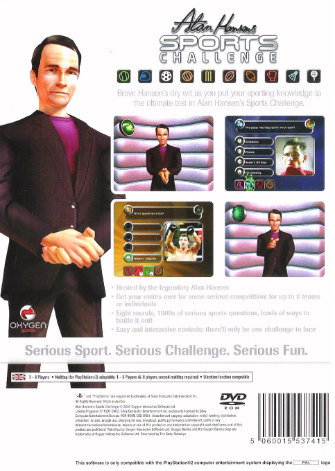 Alan Hansen's Sports Challenge — Box back