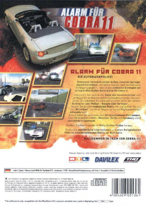 Alarm for Cobra 11 — Box back