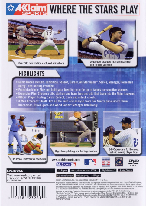 All-Star Baseball 2003 featuring Derek Jeter — Box back