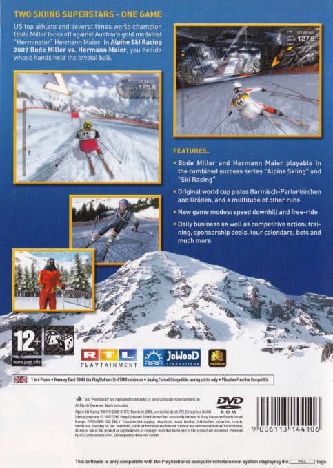 Alpine Ski Racing 2007 : Bode Miller vs. Hermann Maier — Box back