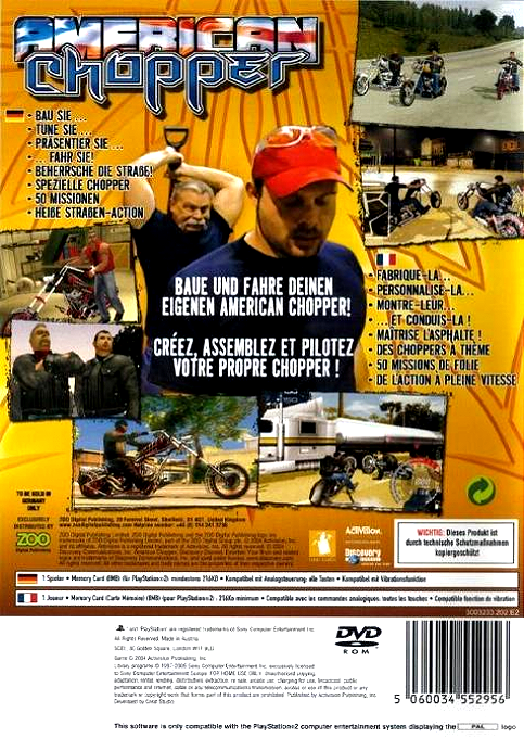 American Chopper — Box back