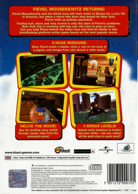 An American Tail — Box back