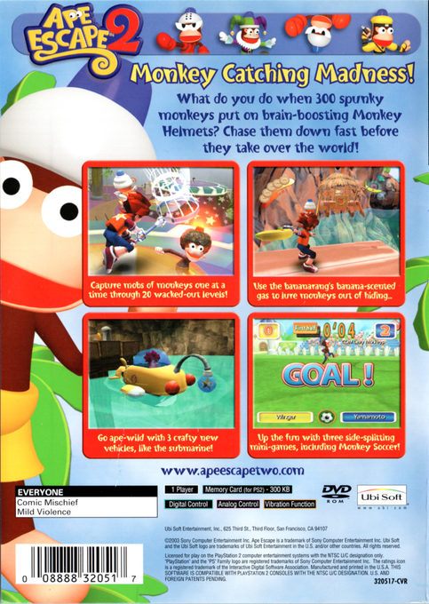 Ape Escape 2 — Box back