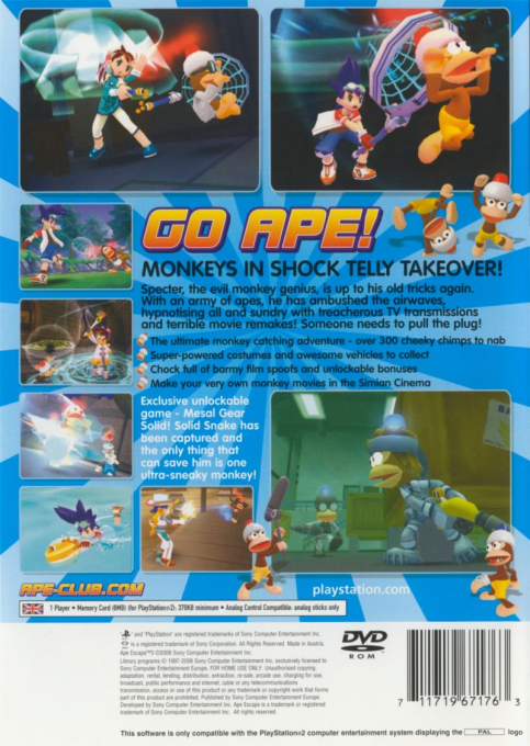 Ape Escape 3 — Box back