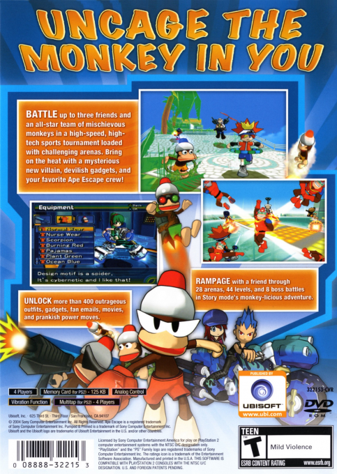 Ape Escape : Pumped & Primed — Box back