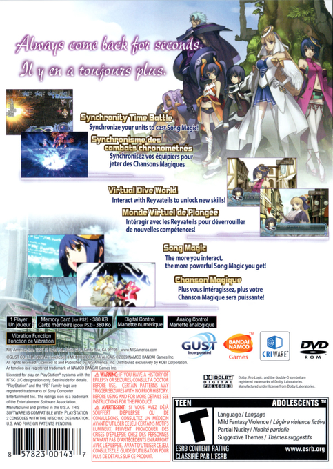 Ar tonelico II : Melody of Metafalica — Box back