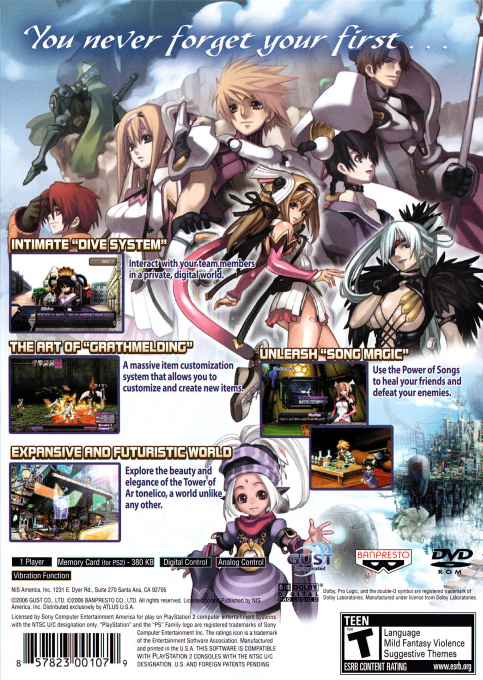 Ar tonelico : Melody of Elemia — Box back
