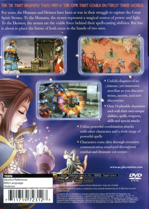 Arc the Lad : Twilight of the Spirits — Box back