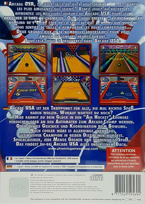 Arcade USA — Box back